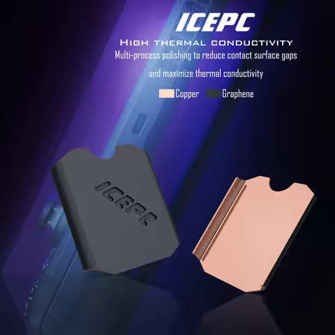iCEPC M.2 NVME SSD 2242 Heatsink Copper Graphene Cooling Heat Sink With Thermal Silicone Pad Full-co
