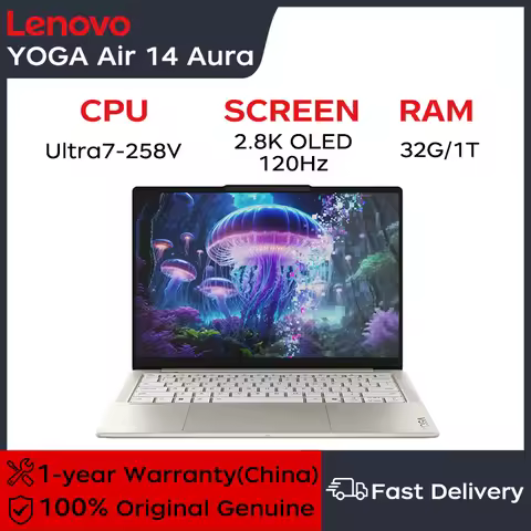 Lenovo Laptop YOGA Air 14 Aura AI 2025 14“ 2.8K OLED 120Hz Touch Screen 2 Gen Core Ultra7 258V 32G L