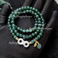 Beautiful 6mm 3-piece bracelet mixed with type A jade