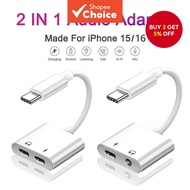 Professional 2-in-1 USB-C to 3.5mm Headphone & PD Charging Adapter for Phone 16 15 Pro Max