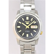 Seiko Mens SNKK17K1 (Seiko5 SS Bracelet BK) Watch Silver   Mens