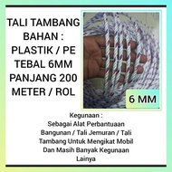 TALI TAMBANG 6MM 1 ROLL 200 METER MURAH / TALI TAMBANG PLASTIK 6 MM / TALI TAMBANG 6MM / TALI TAMBAN
