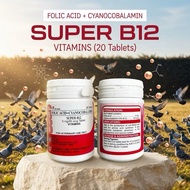 Super B12 Vitamins for Pigeons Folic Acid + Cyanocobalamin