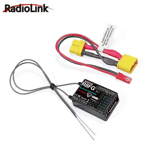 Radiolink R8FG 8 Channle 2.4G Gyro RC Receiver Voltage Return 600 Meters Long Range RX for Car Boat 