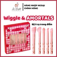 Bộ 5 Cọ Trang Điểm Makeup Wiggle & Amortals Gồm Cọ Mắt Má Hồng Che Khuyết Điểm Góc Cạnh Lông Mày Mềm