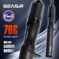 SEASIR Black Arrow Fishing Rod 4.92FT 76G Lure Weight 0.8-10g UL Carbon Fiber FUJI O Guide Rings BFS Two Sections Sound Knob Light Micro Fish Pole（1.5m/1.68m/1.8m）