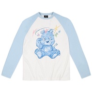 MEDM | Dizzy Bear Printed Thin Fabric Raglan Sleeve Long Sleeve Tshirt for Spring and Autumn Fashion