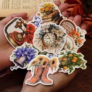 Journamm 20pcs/pack Aesthetics Flower Stickers Washi Paper DIY Scrapbooking Art Collage Diary Decor Materials Sticker Stationery