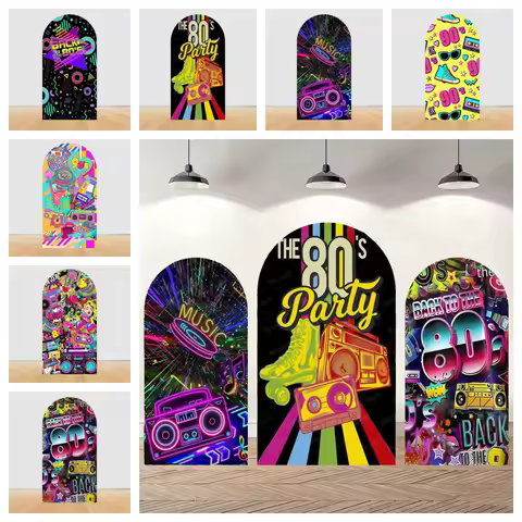 80s And 90s Themed Party Decoration Arch Background Cover Hip-Hop House Birthday Party Decoration Ph