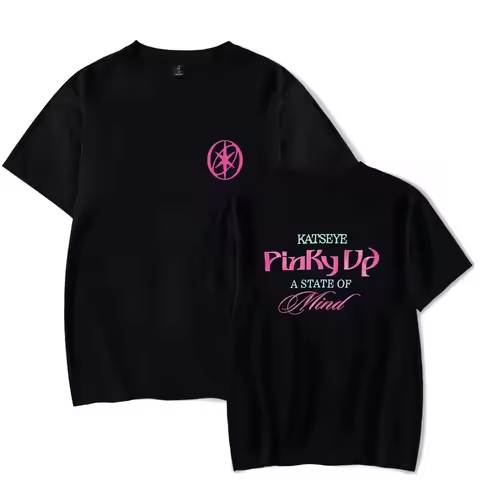Katseye Pinky Up Album T-Shirt 2026 Summer Merchandise, Crew Neck Short Sleeve Unisex Short Sleeve T