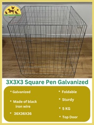 3X3X3 chicken Square Pen Galvanized Heavy Duty / Sabong / cock cage kulungan ng manok