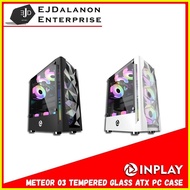 ⊙ ∇ ↂ Inplay Meteor 03 | Black | White | Tempered Glass Mesh Front ATX PC Case | Inplay by EJD