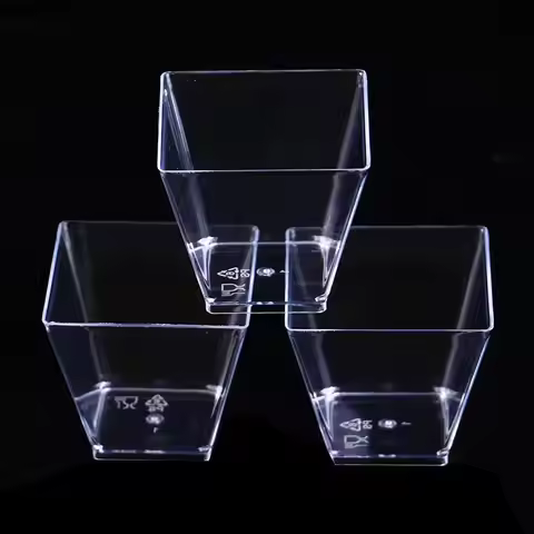 New 25pcs 60ML Disposable Dessert Cup Plastic Dessert Ice Cream Cup Party Supplied Smoothie Cup