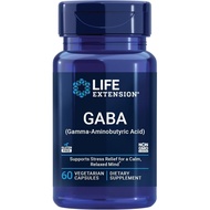 Life Extension GABA, Stress Support, GABA Supplement, Mood Support, , Relaxation, Gluten-Free,, Vege