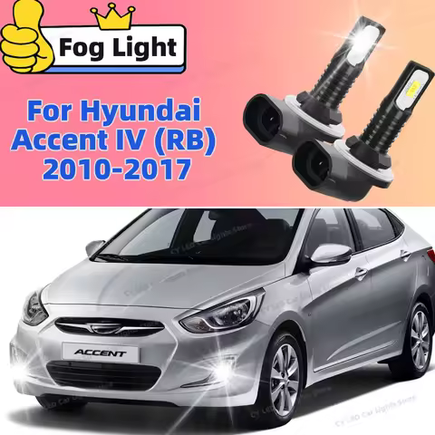 2Pcs LED Lamp Car Front Fog Light 6000K Accessories For Hyundai Accent IV RB 2010 2011 2012 2013 201