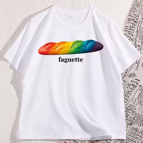 Faguette LGBT T-Shirt Men Women LGBT Pride Tee French Gay Lesbian Joke Gay Friend T Shirt Casual Sho