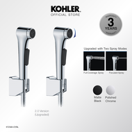 [Upgraded] KOHLER Elate Bidet Spray Anti-bacterial Hygiene Spray with Wall Bracket &amp; Hose Polished Chrome 1.0 K-97258X-CP / 2.0 Upgraded K-R29784T-CP / Matt Black 1.0 K-R97258T-B-BL