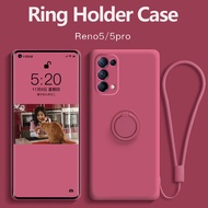 Casing Silikon Oppo Reno5 Reno5 Pro Reno3 Full Cover Bentuk Kamera Dengan Ring Holder
