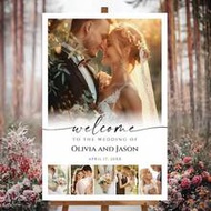 Elegant Wedding Photo Welcome Sign Template, Welcome Board, Wedding Photo Collage, Modern Welcome Si