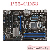 For MSI P55-CD53 Motherboard P55 16GB LGA 1156 DDR3 ATX Mainboard 100% Tested Fast Ship