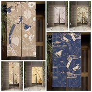 Chinese Traditional Flower Birds Door Curtain Japanese Noren Doorway Curtains Ink Painting Print For Kitchen Partition Curtain