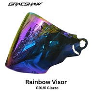(VISOR) Gracshaw Glazzo G919i Dualtone Visor Rainbow Revo Gold Revo Blue (For Day & Night Use)
