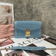 Miumiu 嬰兒藍 皺褶 風琴鏈條包