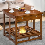 superior productsSolid Wood Heating Table Household Square Foldable Bamboo Multi-Functional Heating Table Winter Heating