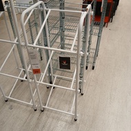 Water gallon storage rack, vertical white knock down gallon rack