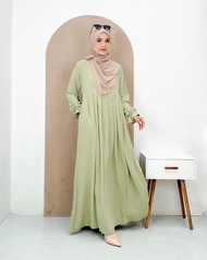 Gamis polos busui friendly bahan adem jatuh simple elegan modern remaja wanita terbaru 2022 gamis fa