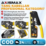 RJ45 Crimping Tool Ethernet Crimping Tool Wire Cutter Crimper For Cat8 Connector/7/6a/5e Pass Throug