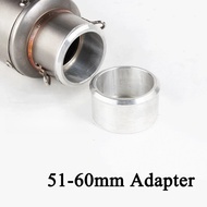 Universal motorcycle exhaust adapter with shock-absorbing and noise-reducing connector, lengths from