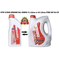GTR V-5000 ENGINE OIL 20W50 1L Litres or 4L Litres  ITRE API SL-CF