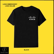 Round Neck T shirt Microfiber Quick Dry Fit Jersey Logo Embroidery Sulam Cisco UNIFOM MEN AND WOMEN
