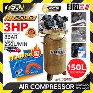 【HOT SELLING】EUROX GOLD EAW-6220 / EAW6220 / EAX6220 / EAW6220G 3HP 150L 8BAR Air Compressor / Kompr