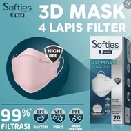 Masker 3D Softies Surgical Isi 20 Pcs Softies Convex Kf94 Masker Kf 94