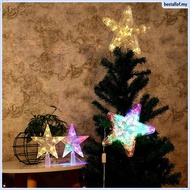 Tree Topper 20/25cm Christmas With Led Lights Five-pointed Star For Home Holiday Decor Fits Families