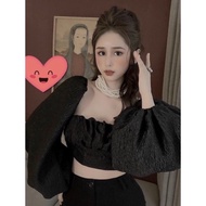 Áo Tiểu Thư Tay Phồng Thắt Nơ Xinh Có Mod Ngực M5 / Ao Kiểu Nữ Cổ Vuông Tay Bồng