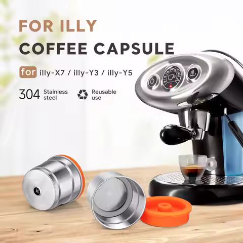 iCafilas For illy X7.1/ illyY3.2/illy Y5 Refillable Stainless Steel Coffee Capsules Reusable Coffee 