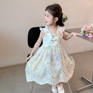Girls Dress Summer Style Fashion Baby Summer Lace Princess Dress Children Summer Dress Sling Dress