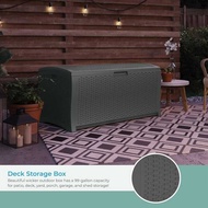 122 Suncast Large Gallon Resin Rattan Outdoor Storage Box Request