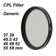 CPL Circular-Polarizing CIR-PL 7mm Slim Thin Generic Optics Camera Lens Filter 37 39 40.5 43 46 49 5