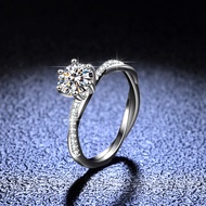In Stock High Quality Platinum PT950 Moissanite Diamond Ring For Women Love Intertwined Twisted Vine
