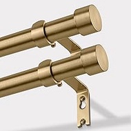 2 Pack Gold Curtain Rods for Windows 48 to 84 Inch(4-7 Feet),1" Diameter Drapery Rods with Modern St