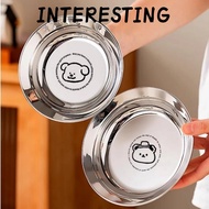 INTERESTING Mini Plates, 304 Stainless Steel Reusable Round Plates,  Shockproof 14/16CM Tableware Ch