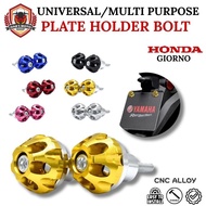 HONDA GIORNO MOKOTO CNC FULL ALLOY BAR END PLATE HOLDER/MULTI PURPOSE BOLTS PAIR 2PCS