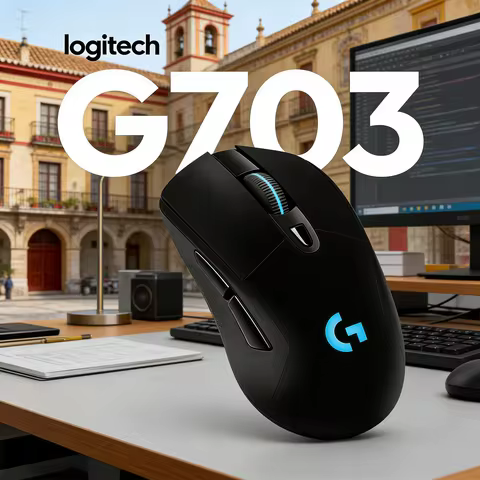 Logitech G703 Lightspeed Wireless Gaming Mouse Hero 25K Sensor RGB Lightweight 95g Optional +10g Wei