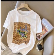 COACH New Casual Printing Pattern Korean Round Neck T-shirt Unisex