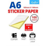 (A6) 100 SHEETS SIMILI / GLOSSY STICKER /A6 WAYBILL STICKER/AWB STICKER/CONSIGNMENT NOTE