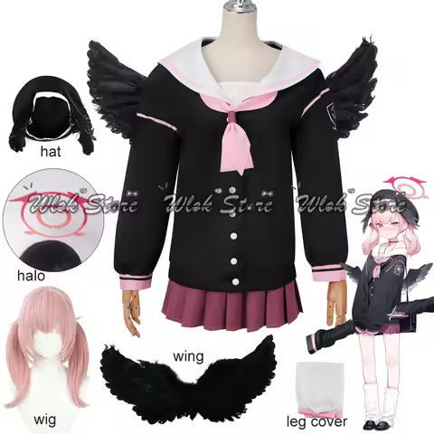 Blue Archive Shimoe Koharu Cosplay Costume Sailor Uniform Suit With Hat Wing Women Girl Halloween Pa